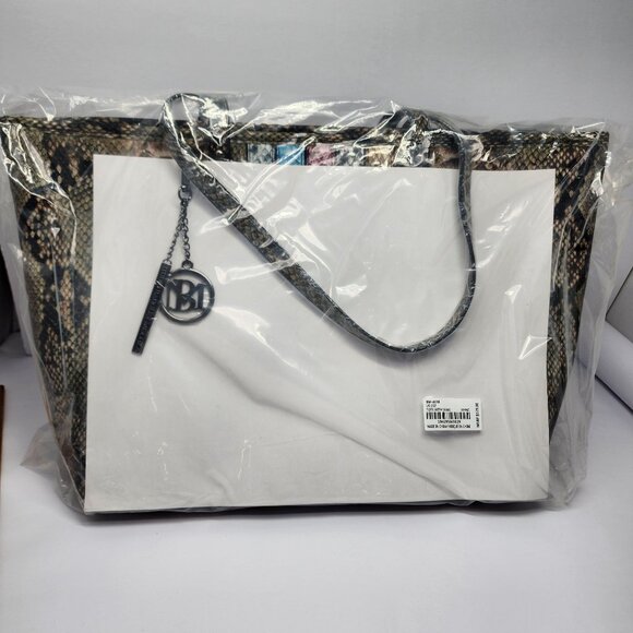 Badgley Mischka Studio Vegan Leather Tote Snake Print Mixed Colors MSRP $129 - Picture 8 of 9